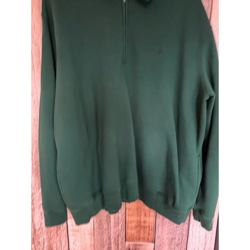 Polo Ralph Lauren Quarter Zip Sweatshirt‎ Green Preppy Classic Heritage Size XXL